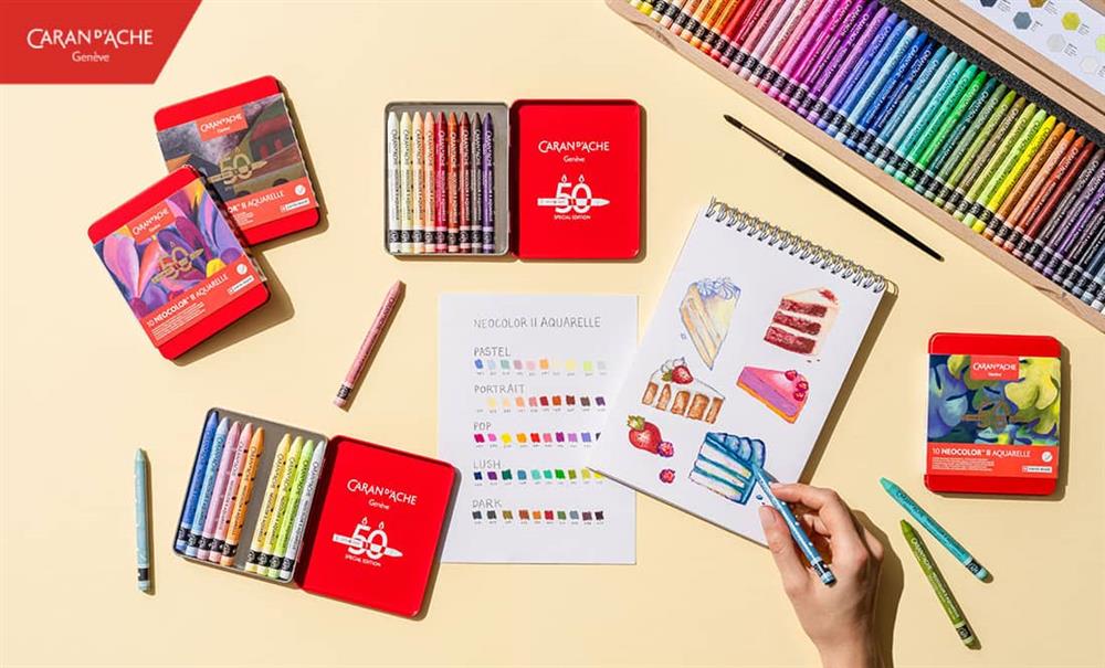 Oljni pasteli Caran D'Ache Neocolor II akvarel set 50 let
